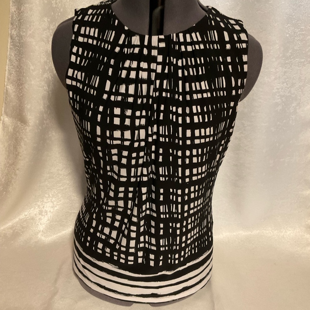 Calvin Klein Black and White Sleeveless Top